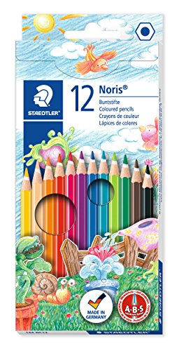 Lápis de Cor STAEDTLER Noris Club 144 NC12 Staedtler - Lápis de madeira - cores brilhantes, ponta hexagonal, lavável