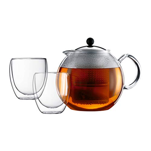 Chaleira de Aço Inoxidável Bodum Assam K1833-16 | Preto Bodum - Conjuntos de café e chá - 1,6L, aço inoxidável, antiaderente, bloqueio de vapor