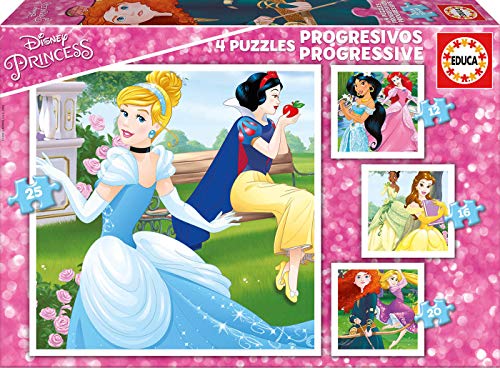 Puzzle 2D JUMBO Princesses Disney (Idade Mínima: 3) EDUCA - Quebra-cabeças de encaixar - puzzle, 2d, jumbo, princesses disney, 48 peças