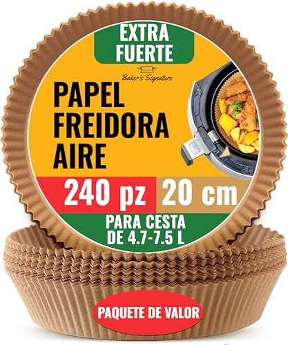 Forro de Arroz para Fritadeira 240 Unidades Baker's Signature - Acessórios para fritadeiras - 240 unidades, papel resistente, microondas, forno