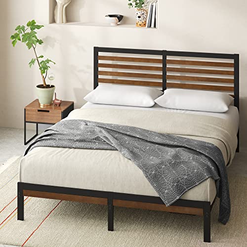 Cama ZINUS Kai Castanho (135 x 190 cm - Metal) Zinus - Conjuntos de móveis - 135x190 cm, metal, castanho
