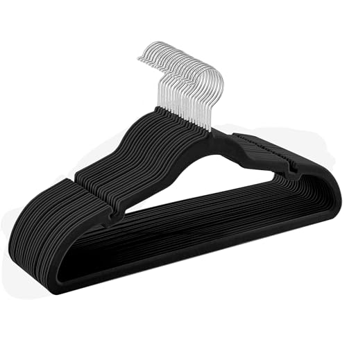 Conjunto de 20 Suportes para Roupa SONGMICS Preto SONGMICS - Cabides - MDF, preto, 38x27.5 cm, 2 kg, 20 peças