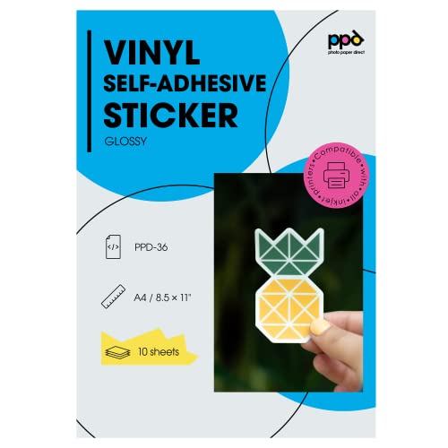 Autocolantes para Impressoras HP PPD Inkjet - A4 x 10 Photo Paper Direct - Papel de impressora e copiadora - autocolantes, impressoras hp, ppd inkjet, a4 x 10