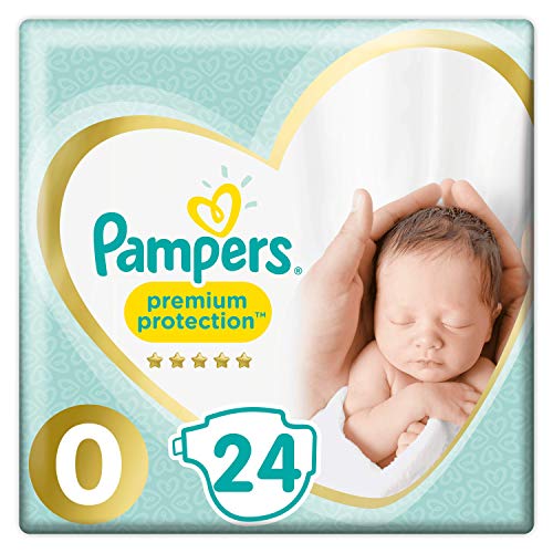 Fraldas PAMPERS Premium Protection Size 0-2 (24 Un) Pampers - Roupa interior - proteção extra, macias, absorventes, duráveis