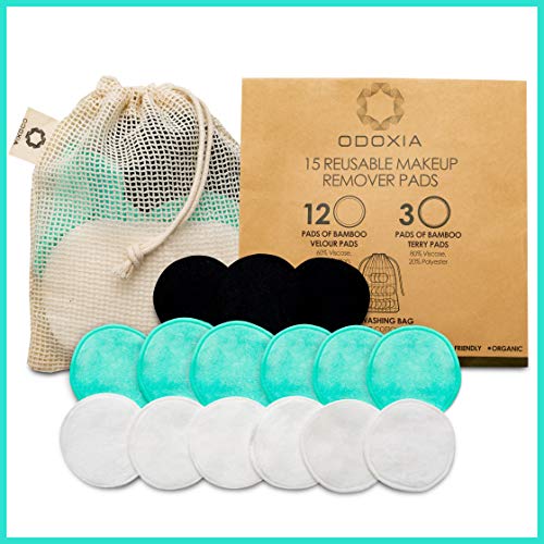 Creme de Rosto NATRULAB Bamboo Makeup Remover Pads (15 Un) Odoxia - Algodão em bolas - creme, rostro, bamboo, limpeza, unidades 15