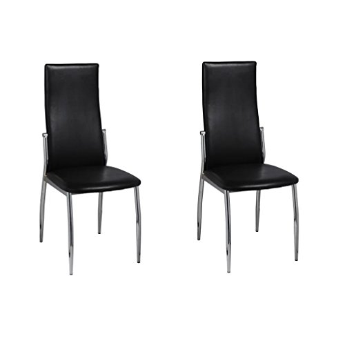 Conjunto de 2 Cadeiras de Refeição VIDA XL (Preto - Poliéster - 54 x 43 x 100 cm) vidaXL - Cadeiras - preto, poliéster, 54x43x100cm