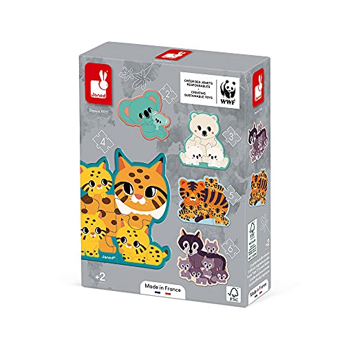 Jogo Educativo JANOD 5 Puzzles Evolutivos Animais (Idade Mínima: 2) Juratoys - Quebra-cabeças - educativo, puzzles, animais, idade mínima 2