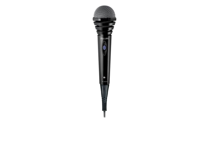Microfone PHILIPS Sbcmd110/00 (Preto - 2.5 m) Philips - Microfones - 25 mm, omnidireccional, anti-vento, 2,5 m