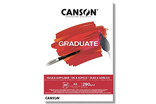 Papel de Desenho CANSON Graduated (A4 - 21 x 29.7 cm) Fila - Papel de arte e artesanato - resistente, densidade alta, aquarela, óleo