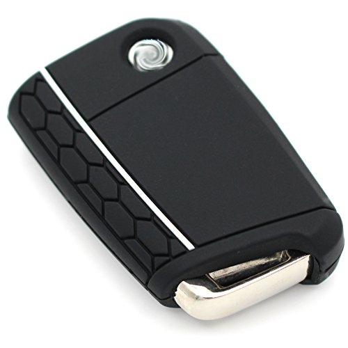 Capa para Chaves com 3 Botões Silicone Preto e Branco Finest-Folia GmbH - Segurança e proteção para veículos - silicone, preto, branco, 3 botões