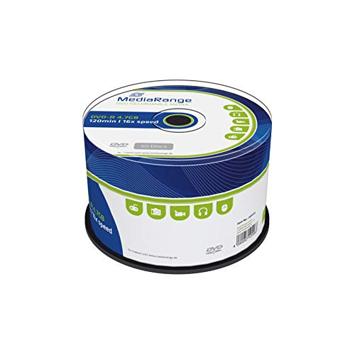 DVD+R 4.7GB 16x MediaRange MR444 Branco MediaRange - Mídias vazias - DVD-R, 4.7GB, 16x, branco