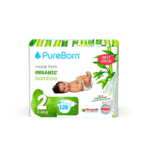 Fraldas Pures Born Bamboo Eco Baby Fraldas 2 128 Peças PureBorn - Banho e corpo - bamboo, eco-friendly, 128 peças