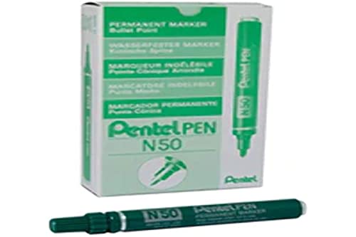 Marcador Permanente PENTEL N50 Verde (Ponta de 0.7 mm) Pentel - Marcadores - ponta 0.7 mm, tinta à base de óleo, cores irremovíveis