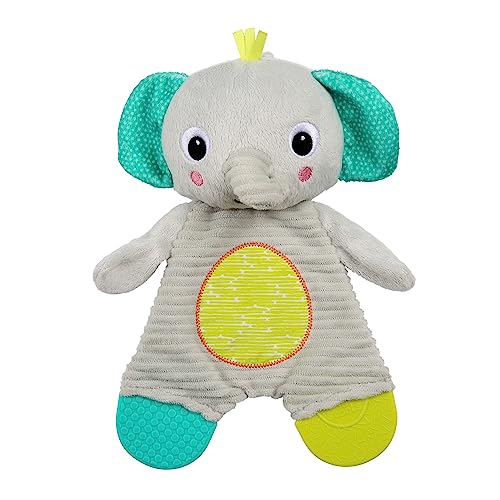 Mordedor BRIGHT STARTS Soft Snuggle Elephant (0-6 meses) Kids2 - Brinquedos - mordedor, bebé, tecido suave, alivia dorinho, fácil lavar