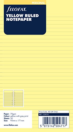 Caderno Pautado FILOFAX Small Note Book Amarelo Filofax - Calendários, organizadores e planejadores - pautado, compacto, 30 folhas, bolsa interna