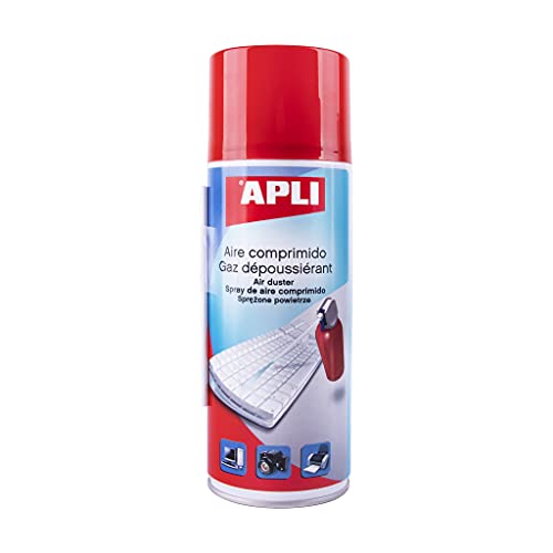 Apli 11307 Comprimido de Ar para Limpeza Seca 400 Ml APLI - Limpeza de eletrônicos - 400 ml, limpeza seca, 21 cm