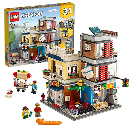 LEGO Creator - Casa da cidade (Idade Mínima: 8) LEGO - Blocos de encaixe - casinha, café, banco, mercado, minifiguras