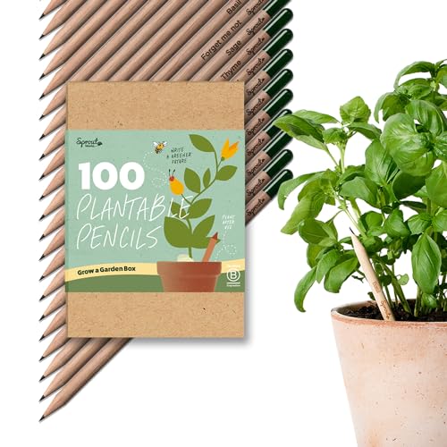 Lápis de Carvão Sproutworld Edição Cultiva Um Jardim Sprout - Kits de cultivo de plantas e ervas - kit, 100 lápis, transformam em plantas, variedades de sementes