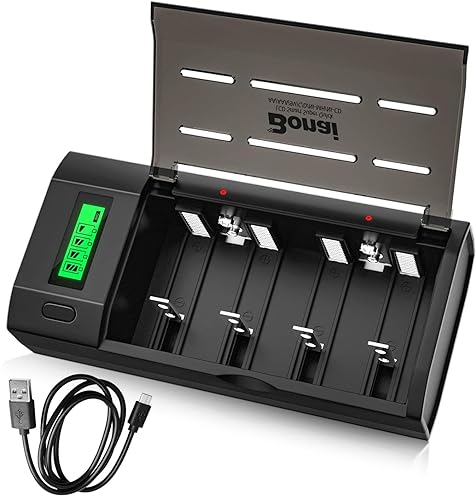 Carregador BONAI LCD com 5 Tomadas e Carregamento Rápido BONAI - Carregadores de bateria de uso geral - carregador, lcd, 5 tomadas, carregamento rápido, pilhas recarregáveis