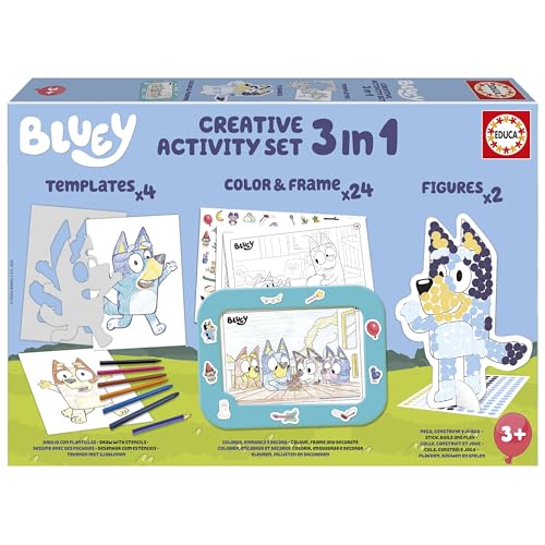 Jogo Educa Borrás Bluey Set Creativo 3 En 1 Educa Borrás - Brinquedos - jogo, educativo, Bluey, set, criativo