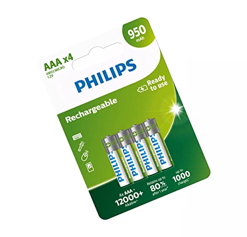 Pilha Recarregável PHILIPS (Para Rádio, Controlo Remoto) Batteries Philps - Baterias - litio, aa, recarregável, 950 mAh