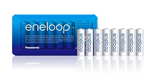 Pilha Recarregável ENELoop AA (8 unidades) Panasonic - Baterias - 2000 mAh, universal, 12 v, aa, ion-lítio