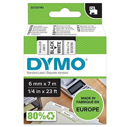 Etiquetas DYMO D1 Standard 12mm x 7m (Consumível Informática e Tel.) DYMO - Fitas de etiquetas e recargas - 12mm, 7m, compatível