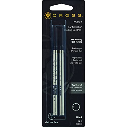 Recarga de caneta CROSS Selectip Rollerball pen refills 3 peças A. T. Cross - Tinta e recargas de caneta - preto, azul, rosa, recarregável