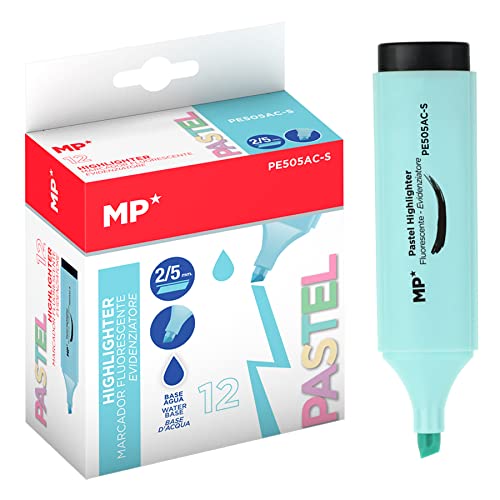 Pack 12 Marcadores MP Fluorescente (Azul) Madrid Papel Import S.L. - Instrumentos de escrita e desenho - fluorescente, 12 unidades, tinta à base de água