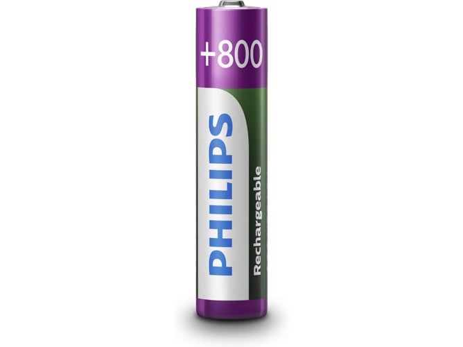 Pilha Recarregável PHILIPS R03B2A80/00 (Para Luzes Inteligentes) Philips - Baterias de uso geral - recarregável, 800 mah, 1.2 V, 4,45 cm