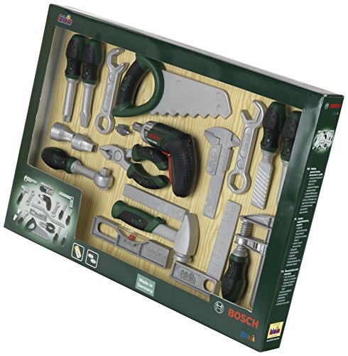 Conjunto de ferramentas com berbequim IXOLINO BOSCH Theo Klein - Ferramentas de brinquedo - berbequim, martelo, serra, parafusadeira, chave inglesa