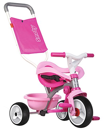 Triciclo SMOBY Be Move Comfort Rosa com Carrinho e Rodas Silenciosas Smoby - Brinquedos - tubo de aço, cinto de segurança, ajustável, rodas silenciosas