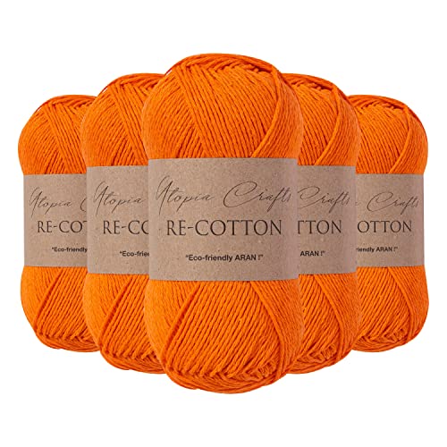 Fio para Tecer RE-COTTON Laranja Calabaza UTOPIA CRAFTS Utopia Crafts - Fibras para artesanato - algodão, laranja, macio