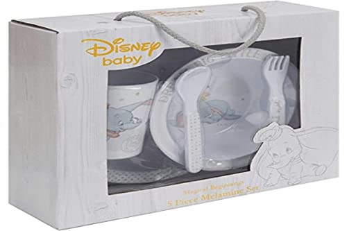 Conjunto de louça DISNEY Dumbo infantil 5 peças Brand: Disney - Utensílios de mesa - 5 peças, melamina, disney, dumbo