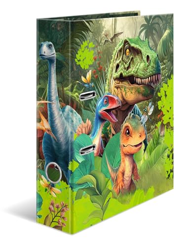Pasta HERMA Dino World (A4 - Multicor - Polipropileno) HERMA - Pastas Organizadoras - dinossauros, a4, polipropileno, 70 mm