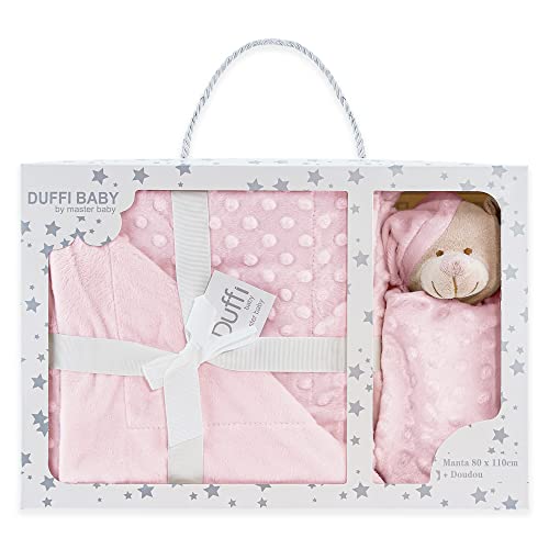 Manta DUFFI Baby Dou Dou (Rosa - Algodão - 80 x 110 cm) Master Baby Home, S.L. - Cobertores - algodão, borboletas, flores coloridas, 80 x 110 cm