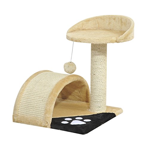 Arranhador de Madeira para Gatos PawHut | 36x36x44cm - Castanho PawHut - Mobiliário para gatos - madeira, gatos, castanho, 36x36x44cm