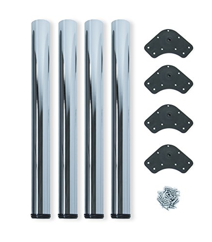 Pernas para Mesa, EMUCA, Regulável 830-850 mm, Cromo, 4 Ud. Emuca - Pernas de mesa - regulável, 830-850 mm, cromo