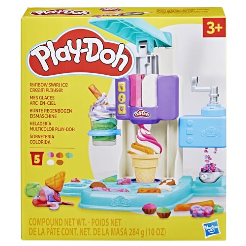 Play-Doh 3 em 1 Kit de Gelatarias e Creme (Idade Mínima Recomendada: 4 anos) Hasbro - Brinquedos - gelatarias, creme, botes, mãquina