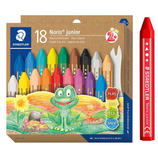 Lápis de Cera STAEDTLER 224 C18 (Multicor) Staedtler - Equipamento de escritório - multicor, 18 unidades, ponta suave