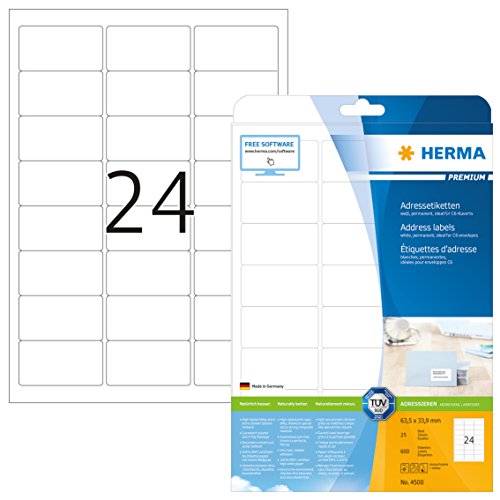 Herma Adress labels white ø 32.8x21mm (Classificação e Arquivo) HERMA - Etiquetas e tags - branco, 32.8x21mm, arquivamento