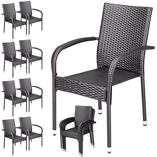 Conjunto de 8 Cadeiras de Jardim com Almofada CASARIA Casaria - Móveis de exterior - 8 cadeiras, jardim, almofada