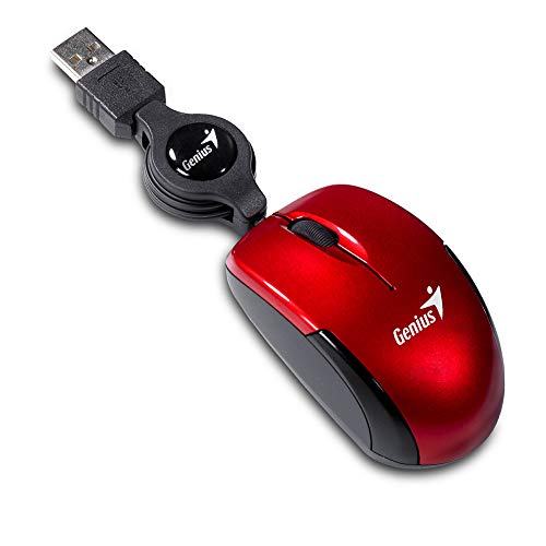 Rato GENIUS NX-TPM100RW (Ótico - 800 dpi - Vermelho) Genius - Ratos e trackballs - óptico, 800 dpi, botões, cabo rotativo