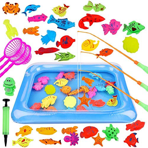 Brinquedo de Praia GOLDGE 42 PCS (3 anos) GOLDGE - Brinquedos de pesca - piscina inflável, filtro mini, peixes pequenos, canas de pesca