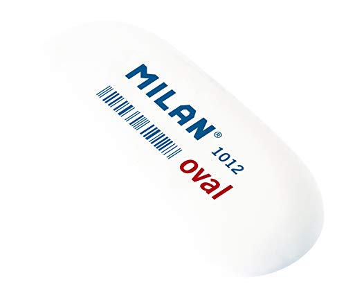 Milan 1012 Eraser White (Escrita) Milan - Borrachas - goma ovalada, suave, caucho sintético, apagar lápis