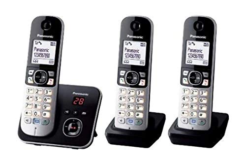 Telefone PANASONIC KX-TG6823 Preto, Prateado Panasonic - Telefonia - preto, prateado