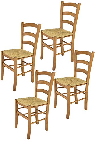Conjunto de 4 Cadeiras T M C S Venice 322LOHI-PN023 (Castanho - 88x43x46 cm - Madeira) t m c s - Cadeiras - madeira, 4 cadeiras, castanho, 88x43x46 cm