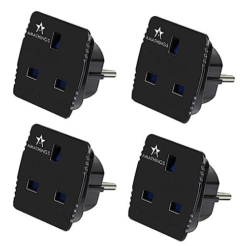 Adaptador de Viagem Amathings 4 Adaptadores de Enchufe de Viagem Preto AMATHINGS - Conversores e adaptadores de viagem - adaptadores, universal, ca, F#