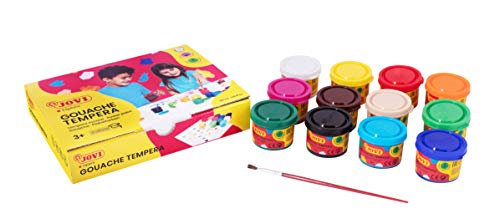 Jogo de Artes Jovi Tempera 12 Cores 40 Cl Jovi - Meios de pintura - tempera, 12 cores, 40 cl, lavável