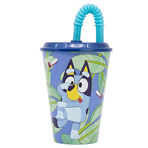 Garrafa de Reutilização para Bebida BLUEY (430ml) Stor - Porta-alimentos e bebidas - 430ml, plástico reciclado, antiderrapante